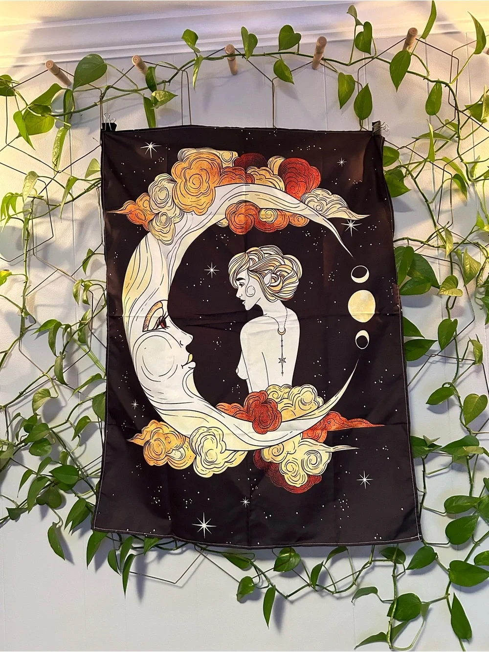 New tapestry woman moon fairy wall home decor fairy feminine her gift horoscope